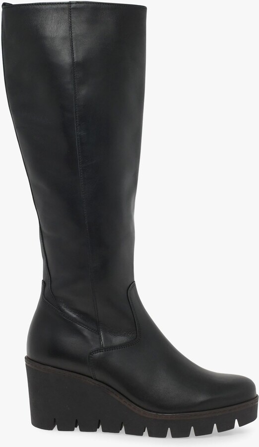 Gabor Ule Zipped Wedge Heel Long Boots ShopStyle