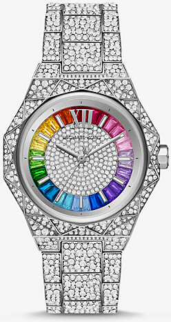 Michael Kors PRIDE Limited-Edition Oversized Raquel Rainbow Pavé  Silver-Tone Watch - ShopStyle