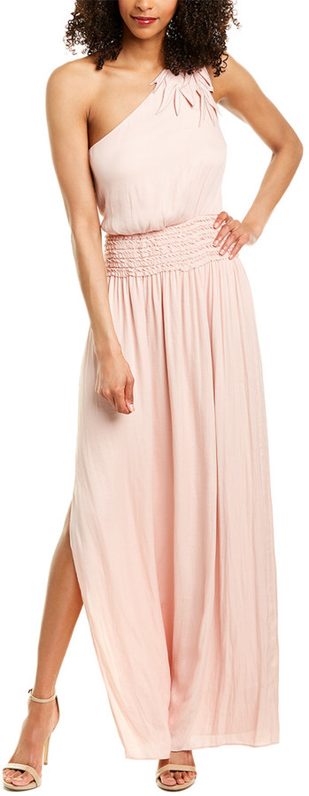 beige long gown dress