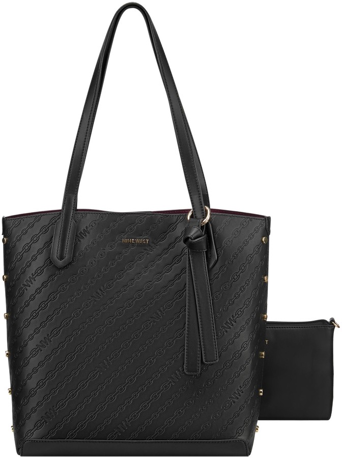 nine west black tote bag