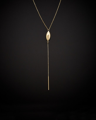 Italian Gold 14K Bar Drop Lariat Necklace