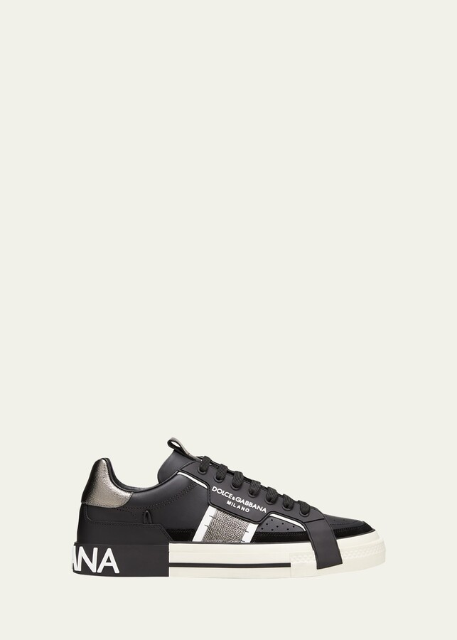 Dolce & Gabbana Men's Portofino Metallic Leather Low-Top Sneakers -  ShopStyle