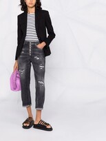 Thumbnail for your product : Dondup Cropped Ripped Tapered Jeans