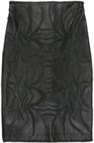 Thumbnail for your product : Nicole Miller Beyoncé's Embroidered Leather Skirt