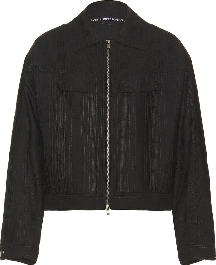 ANDERSSON BELL Fabrian Sheer Zip Up Jacket in Black