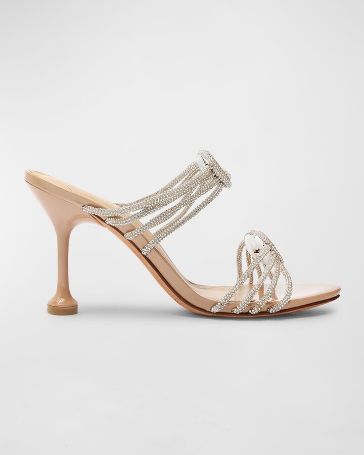 Alexandre Birman Vicky Crystal Knot Mule Sandals