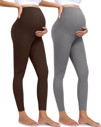  Maternity Leggings Over The Belly Butt Lift - Buttery Soft  Non-See-Through Workout Pregnancy Leggings