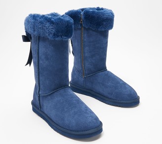 navy suede tall boots