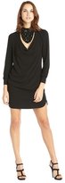 Thumbnail for your product : Haute Hippie black stretch embellished neck detail long sleeve dress