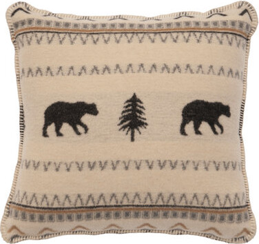 Wooded River Boulder Decorative Pillow