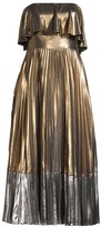 Thumbnail for your product : Aidan Mattox Metallic Pleated Midi Dress