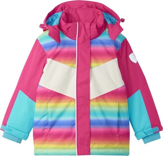 Hatley Rainbow Faux Fur Satin Lined Bomber Jacket (Toddler/Little