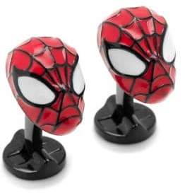 Cufflinks Inc. Marvel Comics Silvertone 3D Spiderman Cuff Links