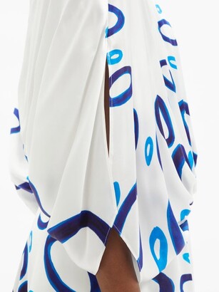 THEMIS Z Kyklos Abstract-print Silk Kaftan Dress - White Multi