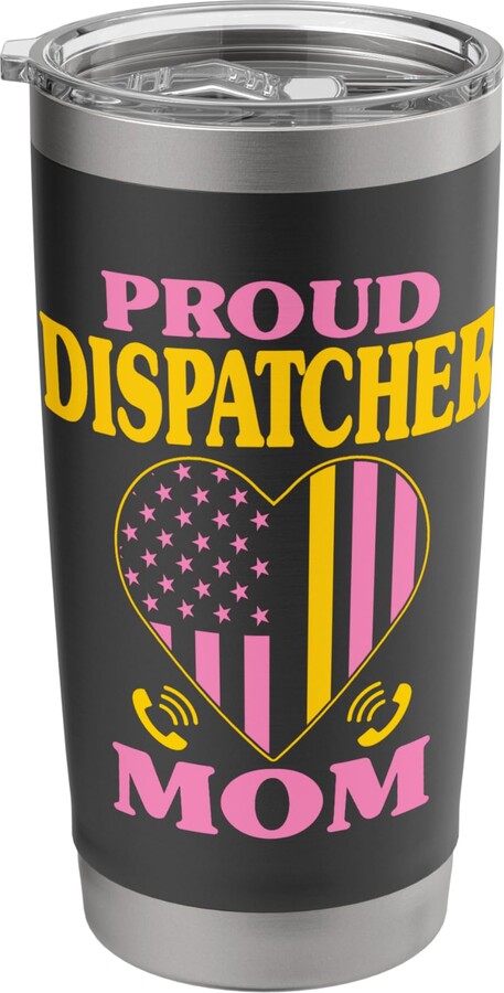 USA Flag 911 Operator Mom Gifts Co. Proud Dispatcher Mom - USA Flag 911 Dispatcher Mothers Day Stainless Steel Insulated Tumbler
