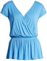 Thumbnail for your product : Gibson x Hot Summer Nights Almost Ready Smocked Jersey Peplum Top