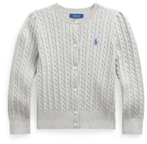 Polo Ralph Lauren Toddler Girl Cable-Knit Cotton Cardigan - ShopStyle