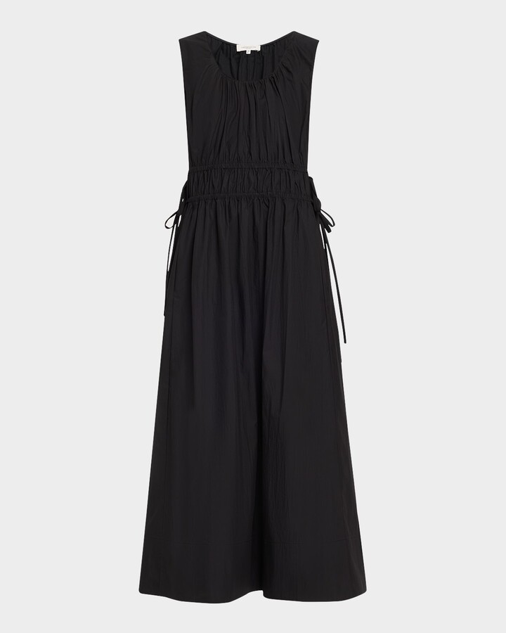 Lafayette 148 New York Sleeveless Gathered-Waist Midi Dress