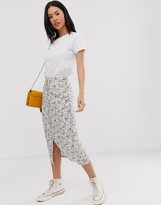Thumbnail for your product : Daisy Street button through midi skirt in vintage ditsy floral
