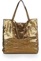 Thumbnail for your product : Lanvin Carry Me Medium Metallic Snake-Embossed Leather Tote