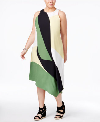 Alfani Plus Size Asymmetrical Midi Dress, Created for Macy's