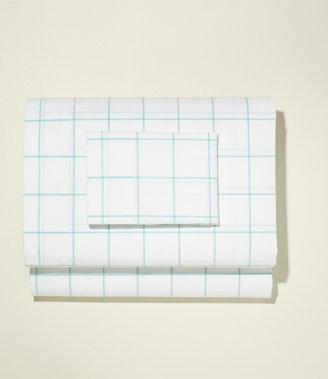 L.L. Bean 280-Thread-Count Pima Cotton Percale Sheet Set, Windowpane