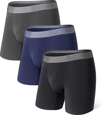 6 Men's Seamless Boxer Briefs Underwear-Full Stripes
