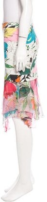 Blumarine Silk-Accented Printed Skirt