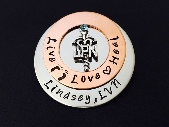 Personalized Pin For Rn Lpn Or Caduceus /Bsn /Nurses/Nursing Student Pinning Ceremony Pin Lpn Graduate #64