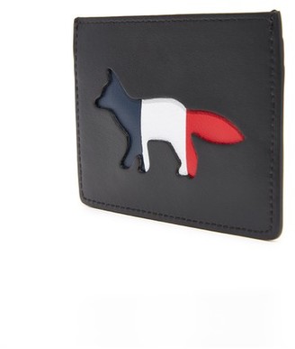 MAISON KITSUNÉ Tricolor Fox Leather Cardholder