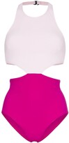 Thumbnail for your product : Flagpole Lynn colourblock cut-out halterneck swimsuit