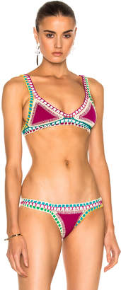 Kiini Coco Bikini Top in Fuchsia Multi | FWRD