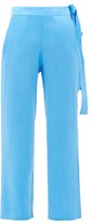 Thumbnail for your product : Worme - The Slim Flare Silk Trousers - Blue