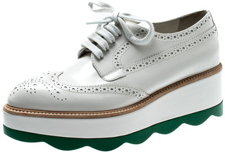 prada wingtip leather platform brogues