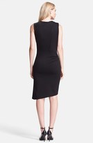 Thumbnail for your product : Halston Leather Inset Ponte Sheath Dress