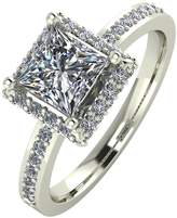 Thumbnail for your product : Moissanite 9ct White Gold 1.55 Carat Square Solitaire Ring