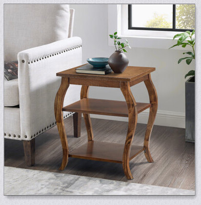 Red Barrel Studio Elegant 2-Shelf End Table With Open Storage For Organizing And Enhancing Any Living Space