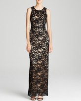 Thumbnail for your product : Laundry by Shelli Segal Gown - Sleeveless Lace Illusion Open Back