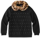 Thumbnail for your product : Kate Spade Girls' Studded Sweatshirt with Faux-Fur Collar