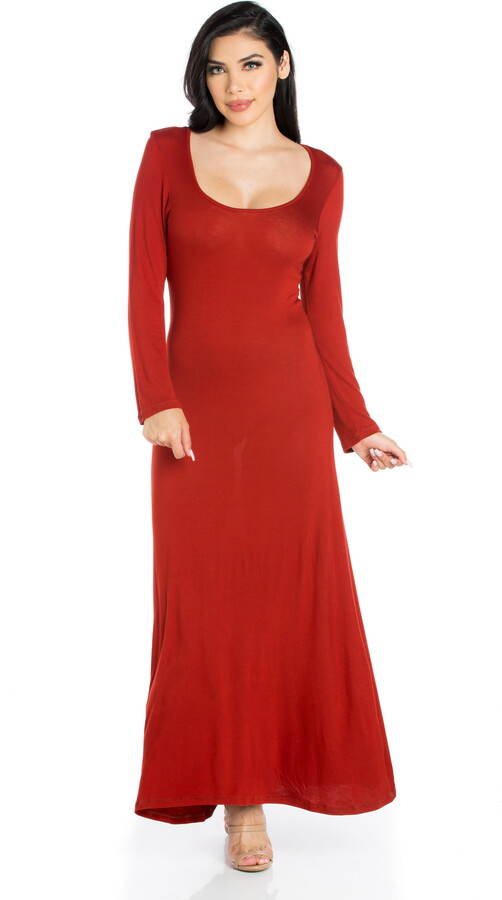 24/7 Comfort Apparel Women’s Long Sleeve Maxi Dress