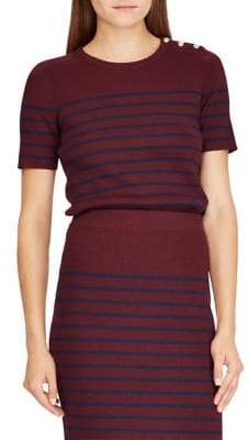 Lauren Ralph Lauren Striped Short-Sleeve Sweater