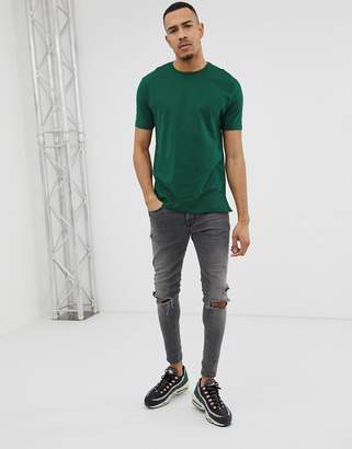 ASOS Design Tall Relaxed T-Shirt With Side Splits In Green