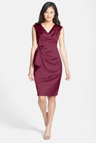 Thumbnail for your product : Maggy London Cap Sleeve Stretch Satin Sheath Dress with Side Cascade