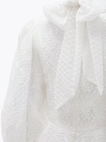 Thumbnail for your product : Zimmermann Brightside Embroidered Linen-blend Gown - Ivory