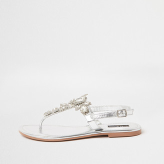 river island silver shoes