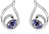 Thumbnail for your product : Miki&Co Silver Swarovski Elements Women's Crystal Swan Drop Teardrop Earrings, with a Gift Box