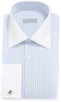 Thumbnail for your product : Stefano Ricci Herringbone Striped Stitch-Trim Dress Shirt