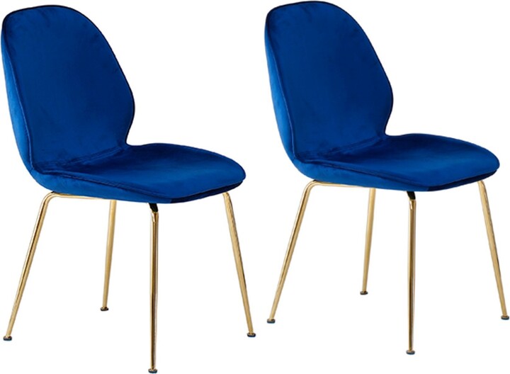 Franklin Velvet Mid Century Upholstered Side Chairs, Set of 2