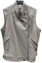 Grey Leather Jacket - ShopStyle UK