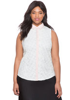 Thumbnail for your product : ELOQUII Plus Size Embroidered Organza Floral Top